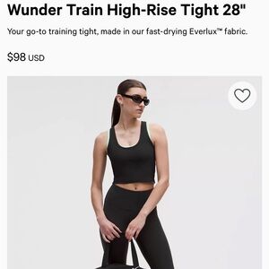 Lululemon Athletica black Wunder Train leggings